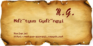 Mátyus Gyöngyi névjegykártya