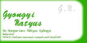 gyongyi matyus business card