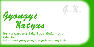 gyongyi matyus business card